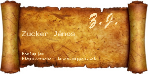 Zucker János névjegykártya