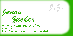 janos zucker business card
