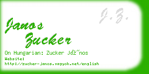 janos zucker business card